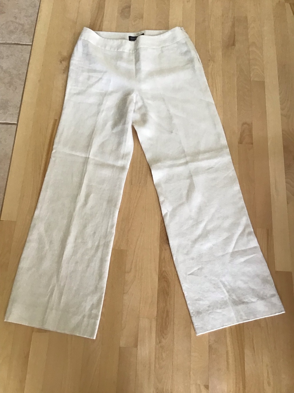 JNY Cream Linen Wide Leg Pants
